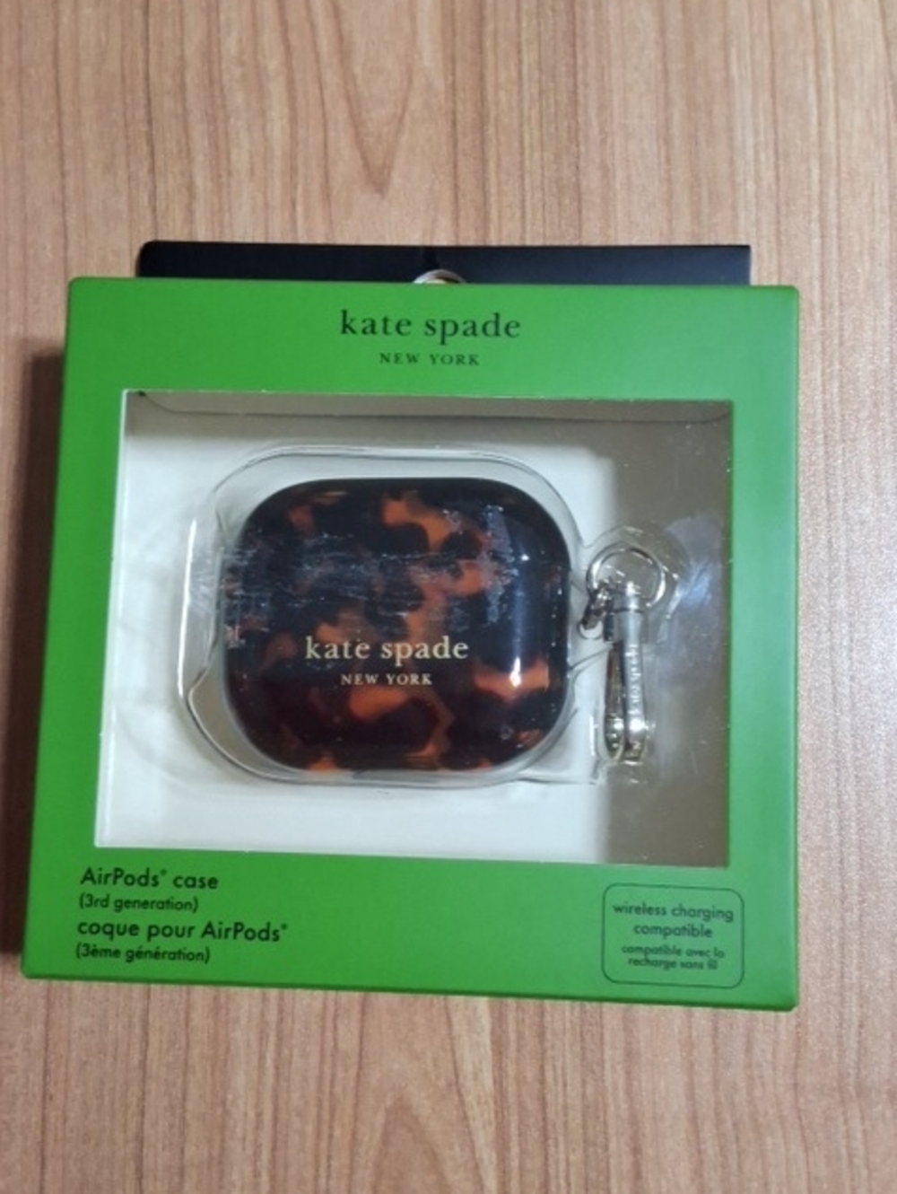 kate spade Tortoiseshell Pattern AirPods (3rd Gen) Case with Clip